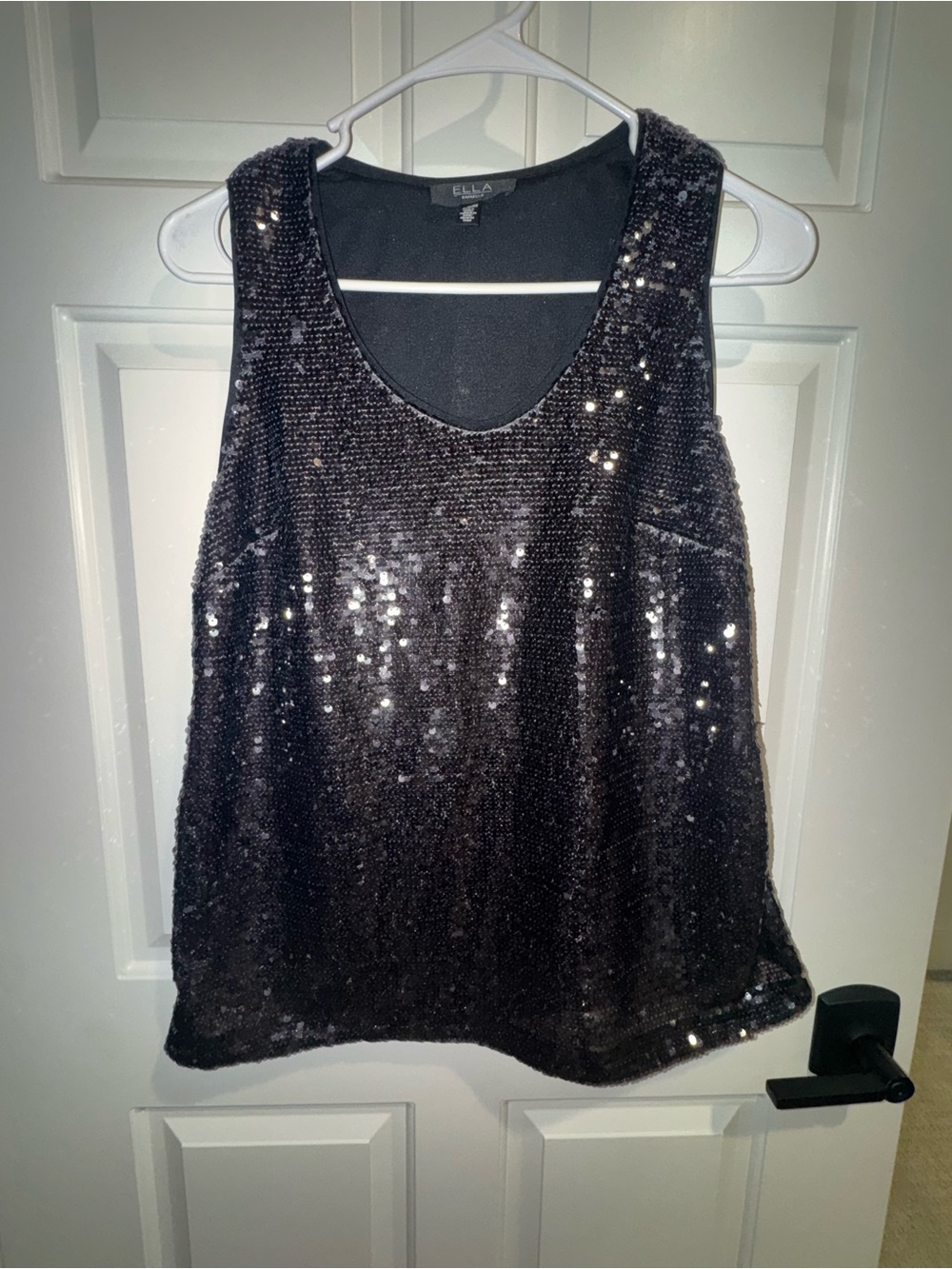 Ella Black Sequin Tank Top size small
